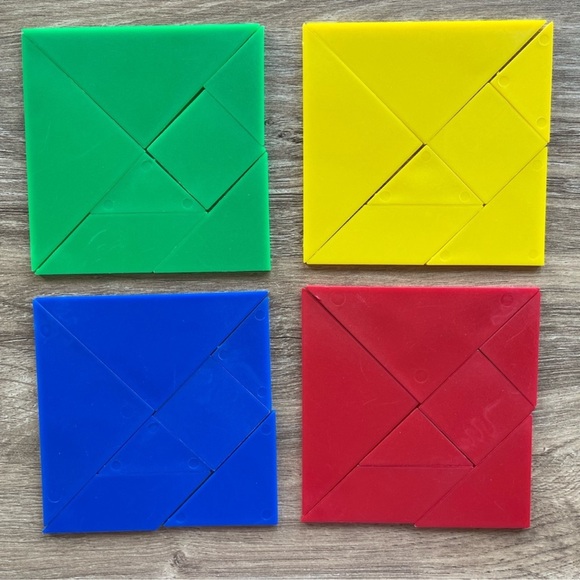 Lot of Math Items Learning Resources Hexagram Weights Fraction Circles Tangrams - Picture 7 of 8